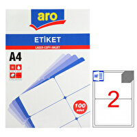 Aro AE-2002 199.6x43.5 MM 2'li 100 Sayfa Beyaz Sevkiyat ve Lojistik Etiketi
