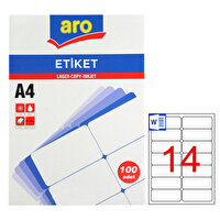 Aro AE-2014 99.1x38.1 MM 14'lü 100 Sayfa Beyaz Sevkiyat ve Lojistik Etiketi