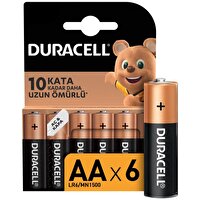 Duracell Alkalin 6'lı AA Kalem Piller