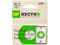GP Batteries ReCyko 200 8.4 V Ni-MH Şarj Edilebilir 9V Boy Tekli Pil