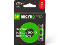 GP Batteries ReCyko Pro 1.2 V Ni-MH Şarj Edilebilir 6'lı AA Kalem Pil