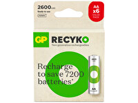 GP Batteries ReCyko 2700 1.2 V Ni-MH Şarj Edilebilir 6'lı AA Kalem Pil