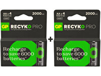 GP Batteries ReCyko Pro 1.2 V Ni-MH Şarj Edilebilir 8'li AA Kalem Pil