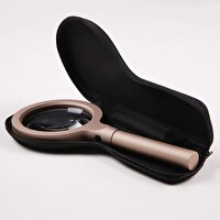 Evimdeyokyok 12 Led Işıklı 10X Büyüteç Yaşlılar ve Çocuklar için Okuma Saplı Metal Büyüteç 8013