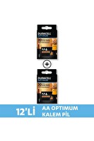Duracell 1.5V LR6 MN1500 12’li Paket Optimum AA Alkalin Pil