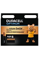 Duracell Optimum 1.5V LR6 MX1500 AAA Alkalin 8’li Paket İnce Kalem Pil