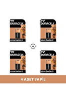 Duracell 6LR61 / MN1604 Alkalin 9V Pil 4'lü Paket