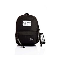 Louisiana Polo Hey!!! Laptop Bölmeli Okul Çantası Siyah Beyaz 1525