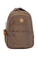 Dada Su Geçirmez Krinkıl Kumaş Büyük Boy Çok Gözlü Okul Sırt Çantası Yandan Cepli Ortopedik Toprak