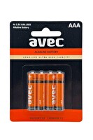 Avec LR03 AAA Alkalin İnce Kalem Pil 4'lü