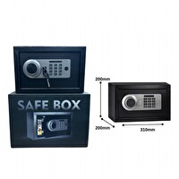 Dbpos Şifreli Parmak İzli Anahtarlı Para Kasası - 20x31x20 CM