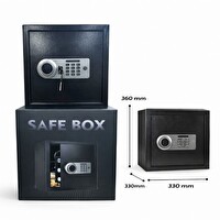 Dbpos Şifreli Parmak İzli Anahtarlı Para Kasası - 33x33x36 CM