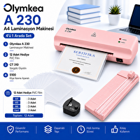 Olymkea A230s 4'ü 1 Arada (A4)A 230 Set Pembe Oly Laminasyon Makinesi