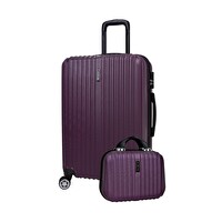 Elatae 1020 Büyük Boy ve Makyaj Mor 2'li Valiz Seti