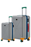 Louisiana Polo 1088 Polikarbon 4x2 Teker Gri Orta Boy ve Kabin Boy 2'li Valiz Seti