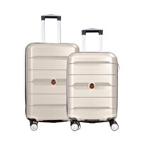 NPO Diamond Polipropilen Kırılmaz Kemik Küçük ve Orta Boy 2'li Valiz Seti