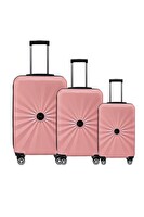 Louisiana Polo 1809 Polikarbon 4x2 Teker Rose 3'lü Valiz Seti