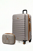 Louisiana Polo Büyük Boy Valiz - Makyaj Çanta Taş - Taba 1168