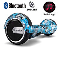 Citymate CS-600 Kasa Mavi Kurukafa Grafity 6.5" Bluetooth Hoparlörlü Elektrikli Kaykay Hoverboard