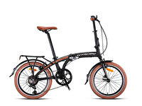 Kron FD 750 20 Jant 7 Vites Mat Siyah Kahverengi Katlanabilir Bisiklet