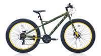 Carraro Fat Bike 432H 26 Jant 21 Vites HD Mat Haki Yeşil Sarı Dağ Bisikleti