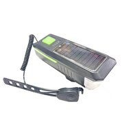 ZHL Tools Solar Enerjili USB ile Şarj Edilebilir Ledli Kornalı ve Su Geçirmez Far Bisiklet Feneri