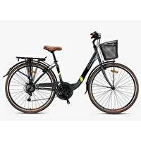 Kron Tetra 3.0 26 Jant City Bike 15' 21 Vites V.B. Mat Füme-Siyah-Neon Sarı Şehir Bisikleti