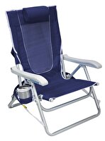 Gci Outdoor Backpack Beach Chair 4 Kademeli Katlanır Deniz Mavisi Plaj Sandalyesi