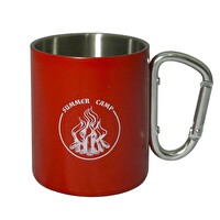 Orcamp Karabinali Paslanmaz Çelik Kupa Kırmızı