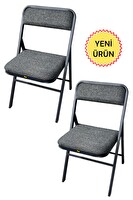 Hey Modüler Mobilya 2'li Katlanır Gri Piknik Kamp Sandalyesi