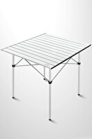 Box&Box Alüminyum Katlanabilir Kamp ve Piknik Masası Omuz Askılı Taşıma Çantasıyla XL Gri