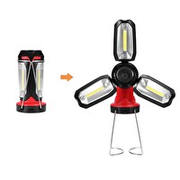 Evimdeyokyok P-8801 Şarjlı Katlanabilir 3 XCob Led + 3W Led Çok Fonksiyonlu Kamp Feneri