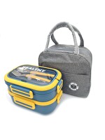 Valkyrie 304 Çelik Bölmeli Lunch Box Seti Termal Çantalı Çatal Kaşıklı Sızdırmaz Sarı Yeşil