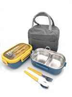 Valkyrie Isı Yalıtımlı Termal Çantalı Çelik Lunch Box BPA’sız Sızdırmaz Çok Bölmeli Sarı Yeşil