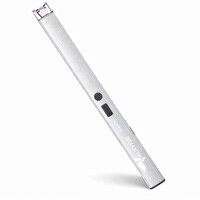 Valkyrie USB Şarjlı Elektrikli Arc Çakmak Mum İçin Gazsız Rüzgar Kırıcı Çift Emniyetli Gümüş Renk