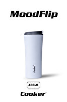 Cooker MoodFlip 500 ML Paslanmaz Çelik Bardak Termos Beyaz CKR2050