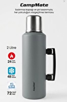 Cooker 2 Litre Kulplu Paslanmaz Çelik Kamp Termos CKR-2128 Antrasit