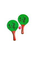 Avessa Çocuk Boy 2 Raket 1 Top Yeşil-Kırmızı Plaj Tenis Raket Seti