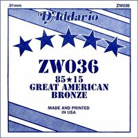 D'Addario ZW036 Tek Akustik Gitar Teli (36)