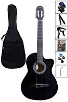 Midex CG-39XBK 4/4 Sap Ayarlı Kesik Kasa Full Set Siyah Klasik Gitar