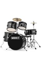 Midex CD500X-BK 5-18 Yaş İçin Full Akustik Çocuk Baterisi Davulu Seti