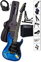Midex GLC-40BL-AMP Mavi Elektro Gitar Seti