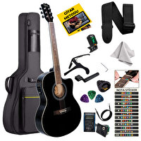 Midex XC-300BK-EQ 4/4 Yetişkin Üst Segment Siyah Profesyonel Elektro Akustik Gitar