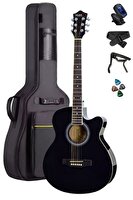Midex XC-200BK 4/4 Yetişkin Üst Segment Kesik Kasa Siyah Akustik Gitar