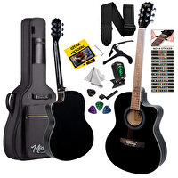 Midex XC-200BK 4/4 Yetişkin Üst Segment Kesik Kasa Siyah Akustik Gitar