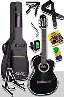 Midex MGX-100BK-ST Üst Seviye Klasik Gitar 4/4 Sap Ayarlı (Çanta Stand Tuner Capo Askı Metod Pena)