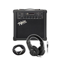 Midex MGA-25BK-HD 25 W USB Bluetooth ve Şarjlı Elektro Gitar Amfisi (Amfi Kulaklık ve Jack Kablo)