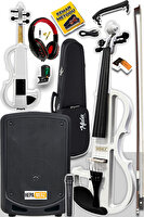 Midex RCZ606WH-XAMP Beyaz Elektro Keman ve Şarjlı Mikrofonlu Portatif Amfi Full Set