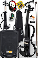 Midex RCZ606BK-XAMP Siyah Elektro Keman ve Şarjlı Mikrofonlu Portatif Amfi Full Set