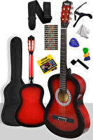 Midex CG-270RD Kırmızı Renk Klasik Gitar 4/4 Yetişkin Boy Sap Ayarlı Full Set